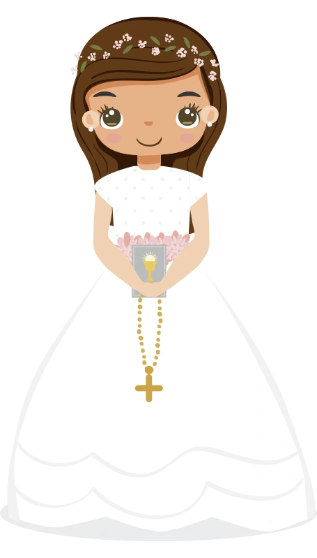 Vestido de comunión sencillo con diseño minimalista y falda ligera.